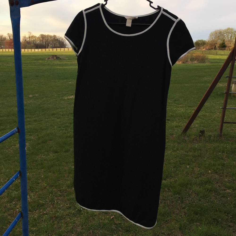 Banana Republic Black White Trim Dress